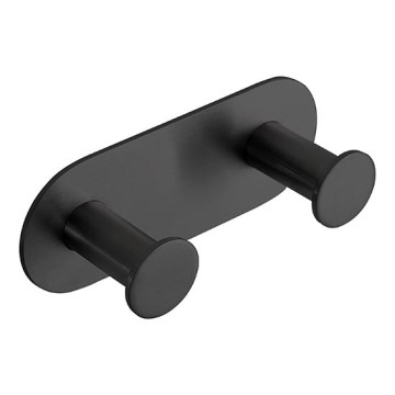 Tyylikäs naulakko 11,5 x 4,5 cm, ruostumaton teräs/musta