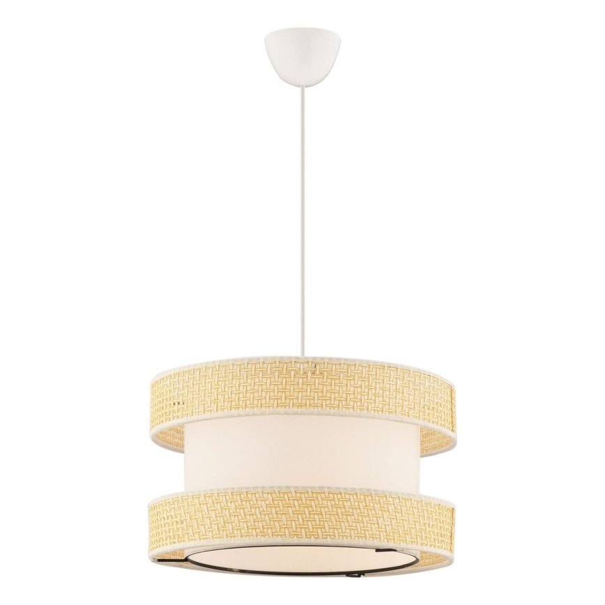 Tyylikäs riippuvalaisin HALO johdolla, 1xE27/60W/230V, kerma/beige