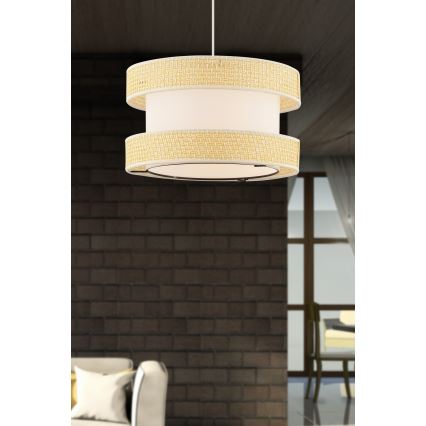 Tyylikäs riippuvalaisin HALO johdolla, 1xE27/60W/230V, kerma/beige