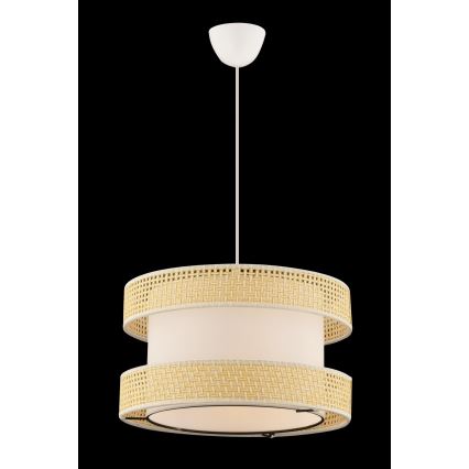 Tyylikäs riippuvalaisin HALO johdolla, 1xE27/60W/230V, kerma/beige