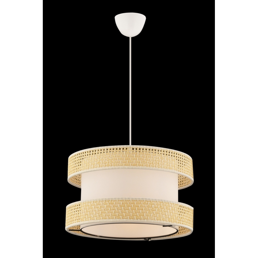 Tyylikäs riippuvalaisin HALO johdolla, 1xE27/60W/230V, kerma/beige