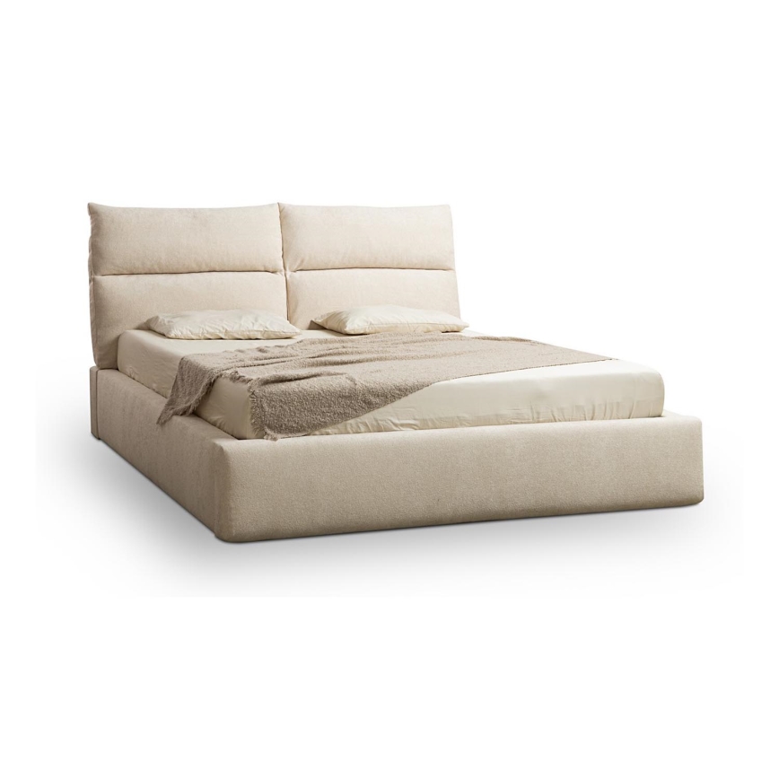 Tyylikäs verhoiltu sänky BASIL 160x200 cm – ilman patjaa, beige