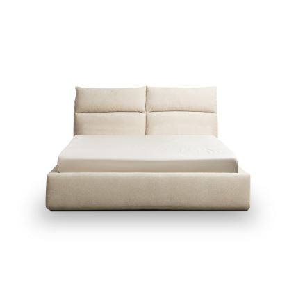 Tyylikäs verhoiltu sänky BASIL 160x200 cm – ilman patjaa, beige