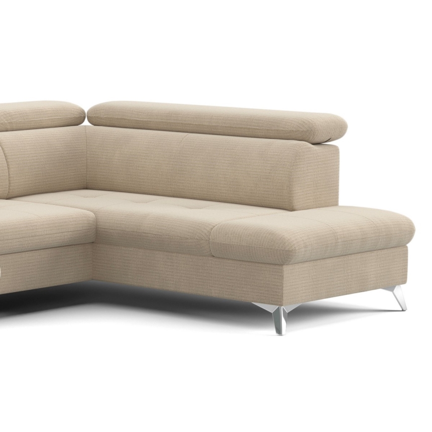 Kulmasohva U-mallinen CATANIA, oikea, beige, säilytystilalla