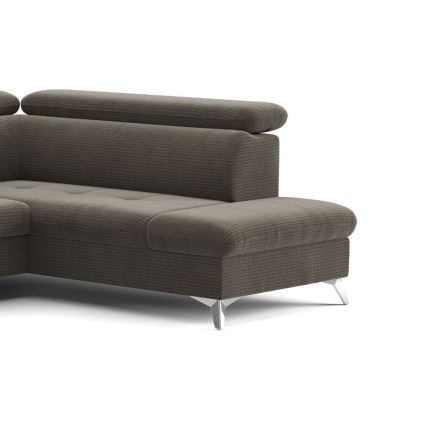 Kulmasohva U-mallinen CATANIA, oikea, ruskea, säilytystilalla ja avattava