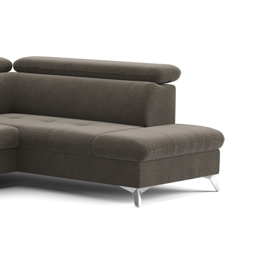 Kulmasohva U-mallinen CATANIA, oikea, ruskea, säilytystilalla ja avattava