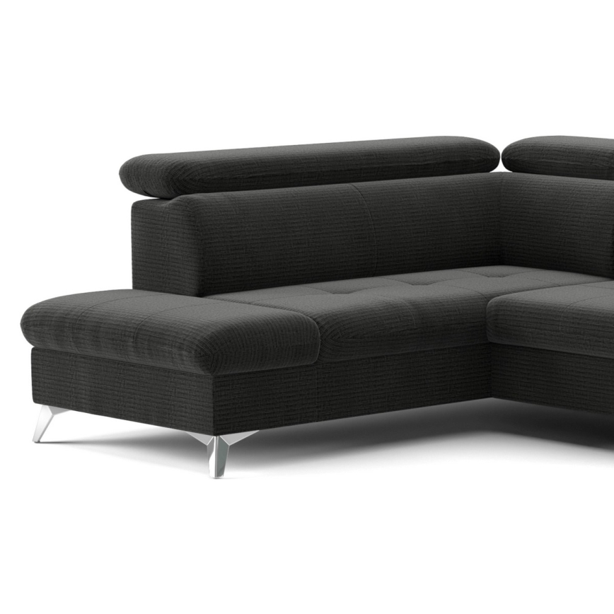 Kulmasohva U-mallinen CATANIA, vasen, grafiitinharmaa, säilytystilalla