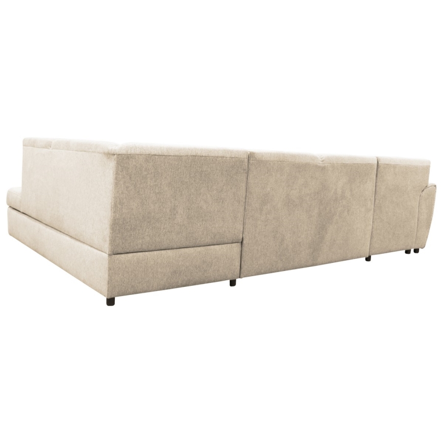 Kulmasohva U-mallinen SERPA, oikea, beige, säilytystilalla