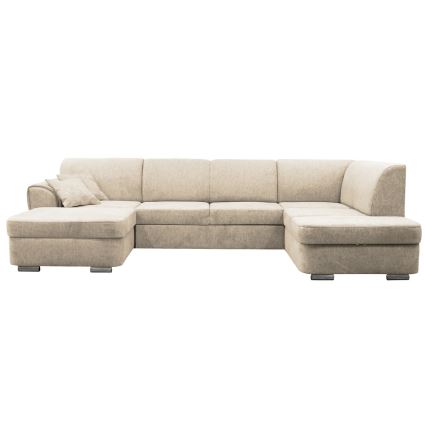 Kulmasohva U-mallinen SERPA, oikea, beige, säilytystilalla