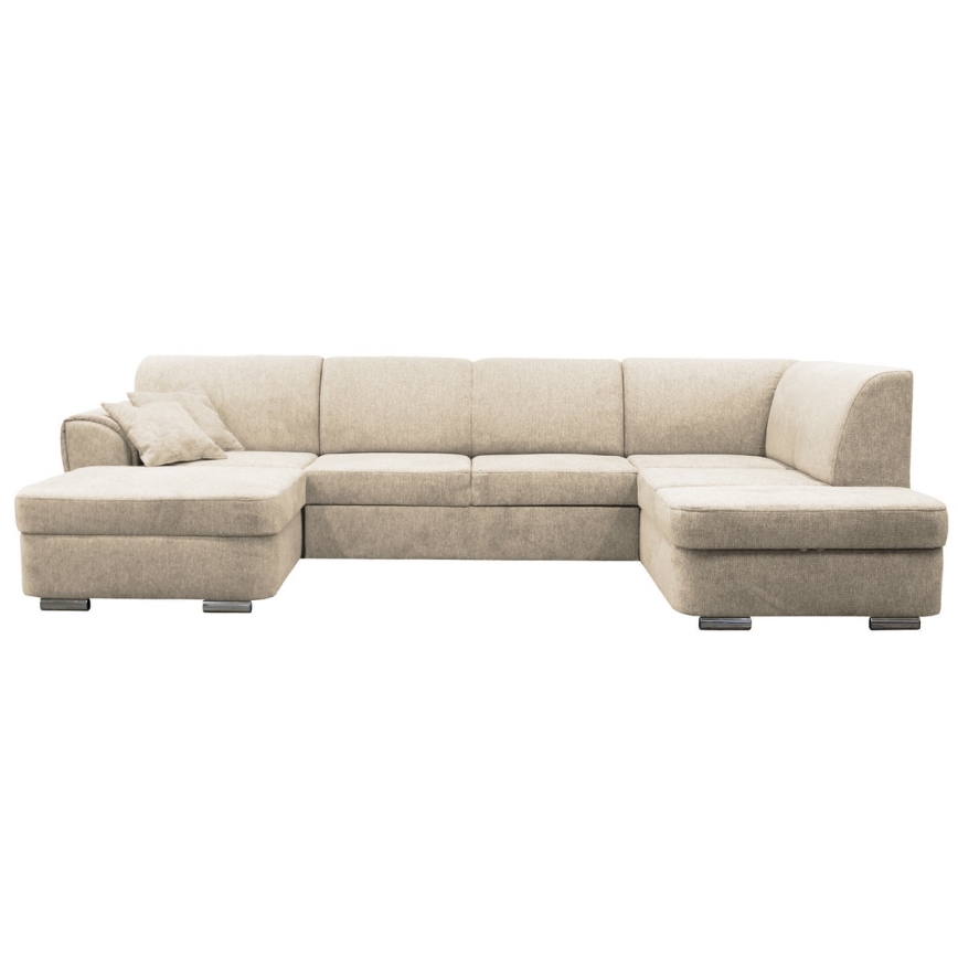 Kulmasohva U-mallinen SERPA, oikea, beige, säilytystilalla