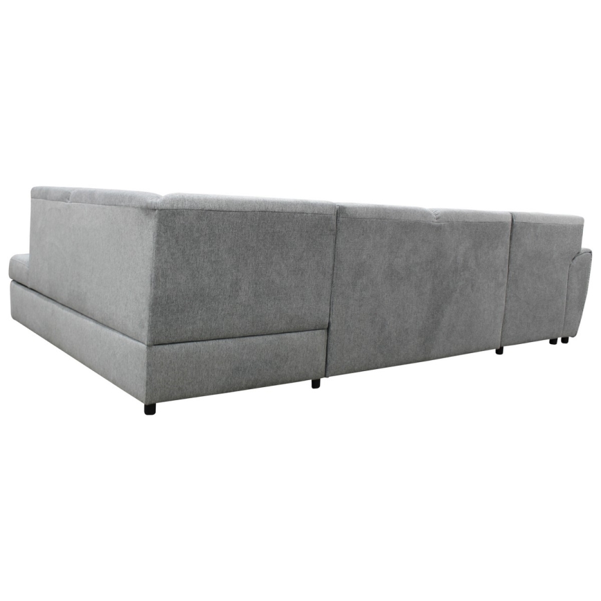 U-muotoinen vuoteeksi avattava kulmasohva säilytystilalla SERPA oikeanpuoleinen harmaa