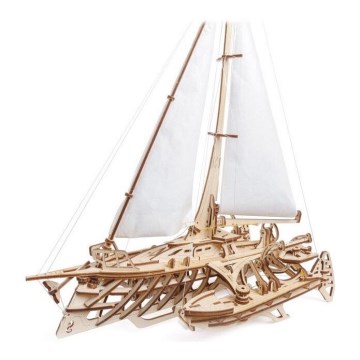 Ugears - 3D puinen mekaaninen palapeli Purjevene Merihobus trimaraani