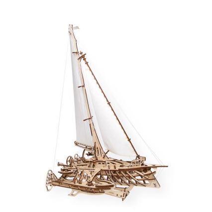 Ugears - 3D puinen mekaaninen palapeli Purjevene Merihobus trimaraani