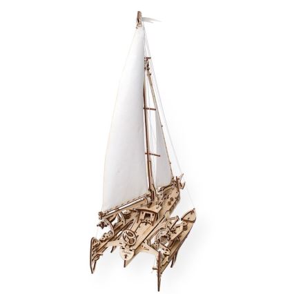 Ugears - 3D puinen mekaaninen palapeli Purjevene Merihobus trimaraani