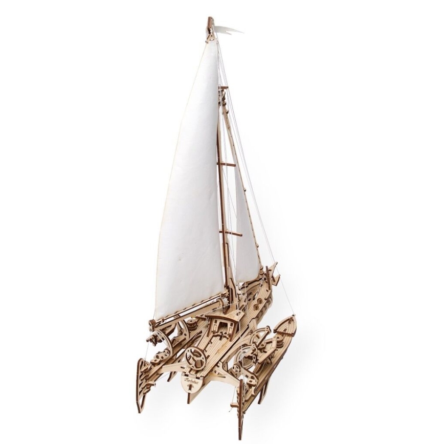 Ugears - 3D puinen mekaaninen palapeli Purjevene Merihobus trimaraani