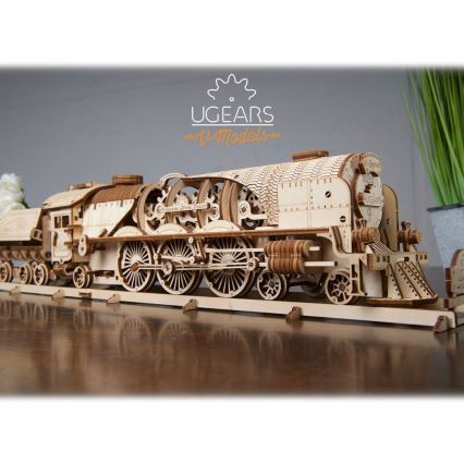Ugears - 3D puinen mekaaninen palapeli V-Express höyryveturi