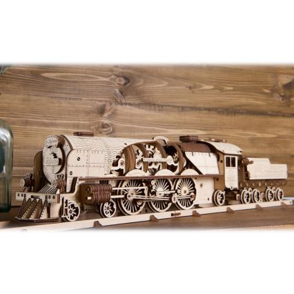 Ugears - 3D puinen mekaaninen palapeli V-Express höyryveturi
