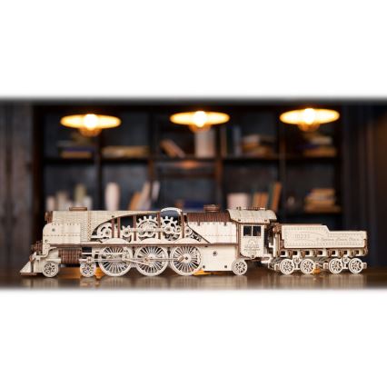 Ugears - 3D puinen mekaaninen palapeli V-Express höyryveturi