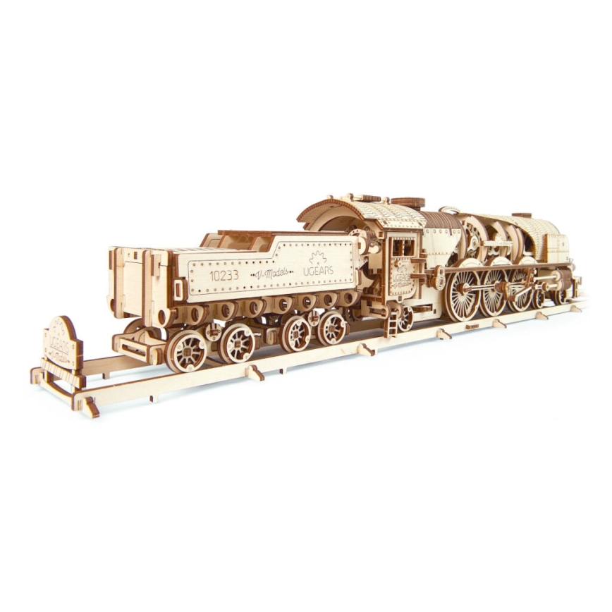Ugears - 3D puinen mekaaninen palapeli V-Express höyryveturi
