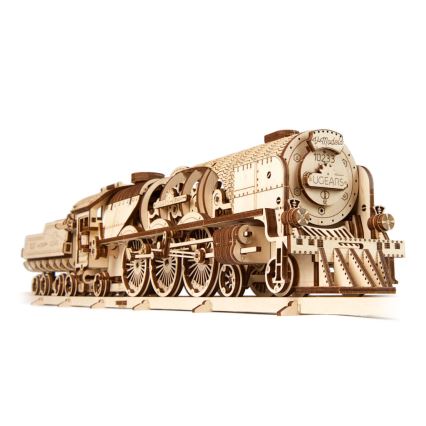 Ugears - 3D puinen mekaaninen palapeli V-Express höyryveturi