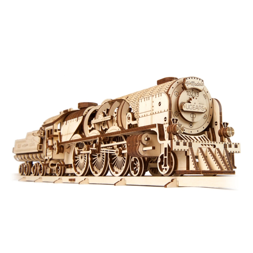 Ugears - 3D puinen mekaaninen palapeli V-Express höyryveturi