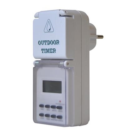 Ulkoilma-aikakytkin digitaalinen viikoittain 16A/230V IP44 200 mAh