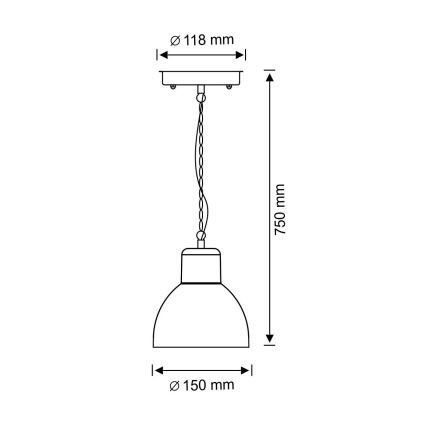 Ulkokattokruunu ARNE 1xE27/10W/230V IP44
