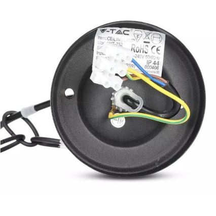 Ulkokattokruunu ketjulla 1xE27/40W/230V IP44 musta