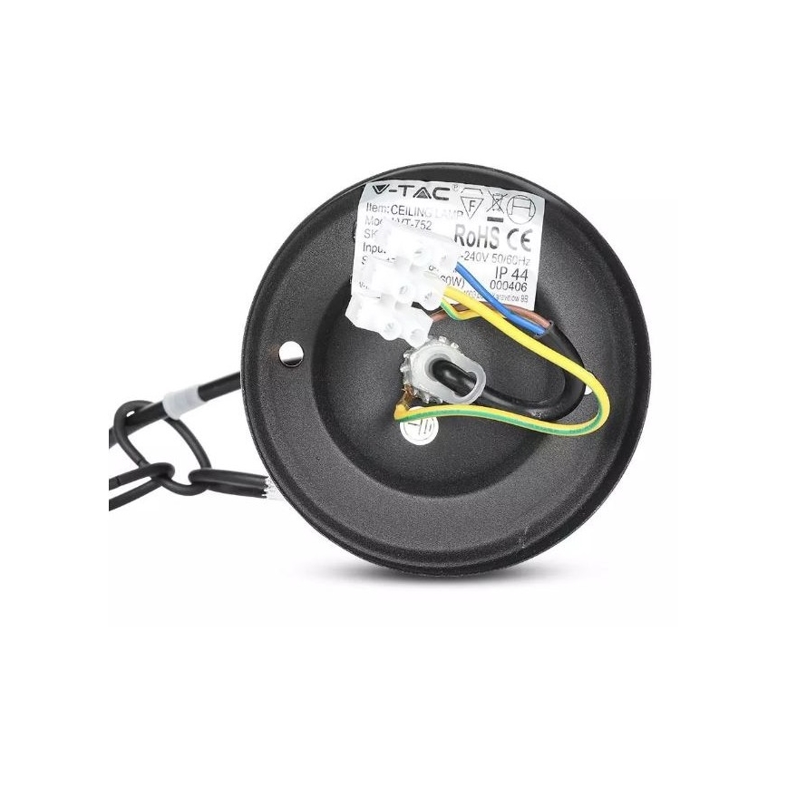 Ulkokattokruunu ketjulla 1xE27/40W/230V IP44 musta