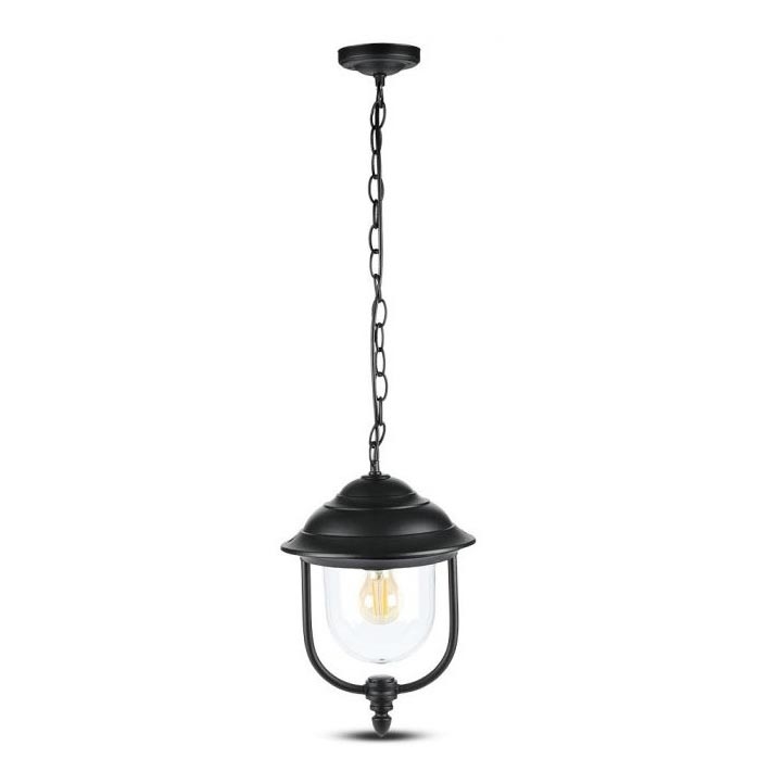 Ulkokattokruunu ketjulla 1xE27/60W/230V IP44 musta