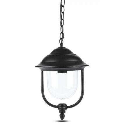 Ulkokattokruunu ketjulla 1xE27/60W/230V IP44 musta