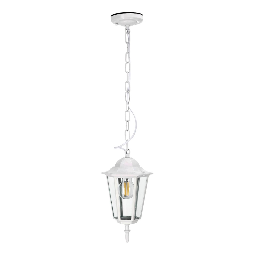 Ulkokattokruunu ketjulla 1xE27/60W/230V IP44 valkoinen