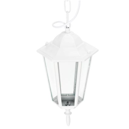 Ulkokattokruunu ketjulla 1xE27/60W/230V IP44 valkoinen