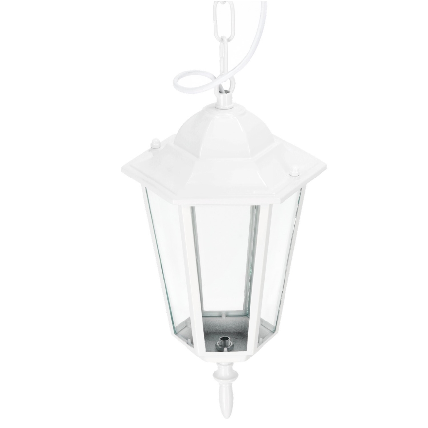 Ulkokattokruunu ketjulla 1xE27/60W/230V IP44 valkoinen
