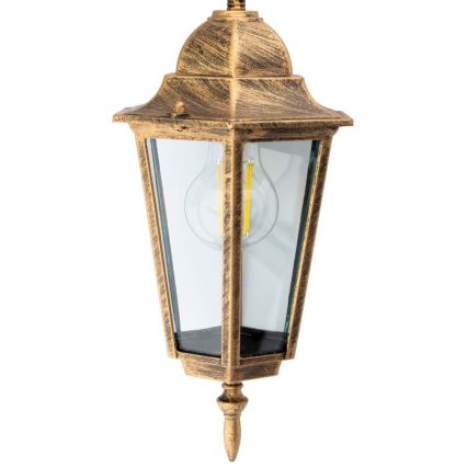 Ulkokattokruunu ketjulla 1xE27/60W/230V kultainen IP44