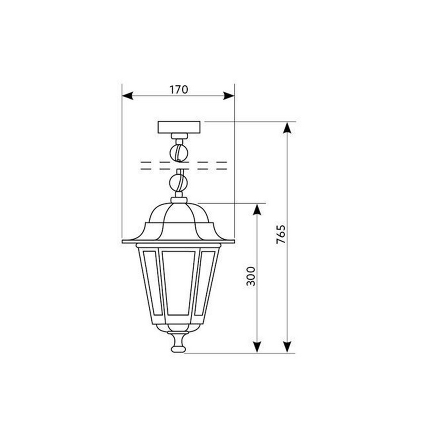 Ulkokattokruunu ketjulla 1xE27/60W/230V kultainen IP44