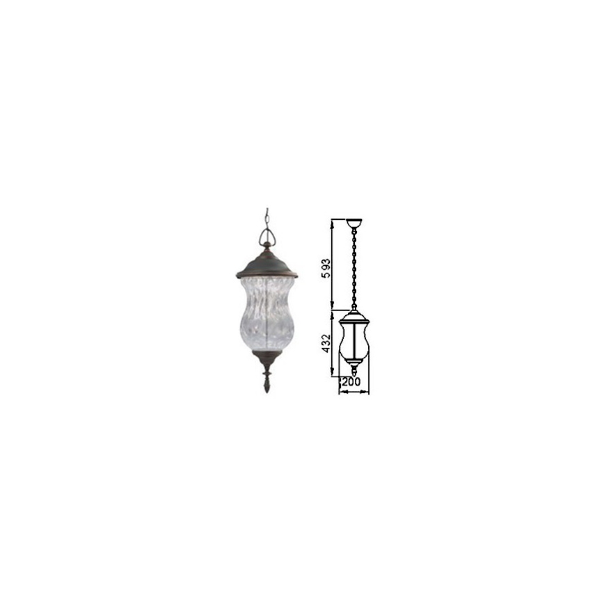 Ulkokattokruunu ketjulla MARSYLIA 3xLED/3W/230V