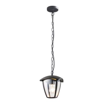 Ulkokattokruunu ketjulla SURVA 1xE27/60W/230V IP44 musta