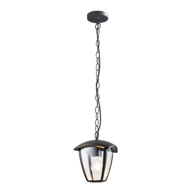 Ulkokattokruunu ketjulla SURVA 1xE27/60W/230V IP44 musta