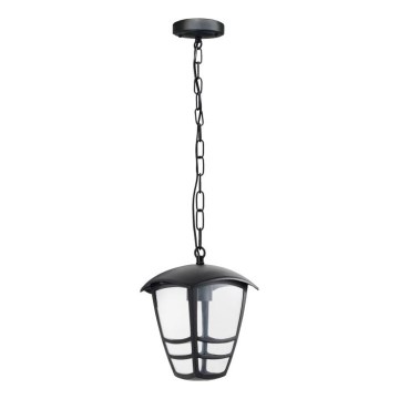 Ulkokattokruunu ketjulla TEVIO 1xE27/60W/230V IP54 musta