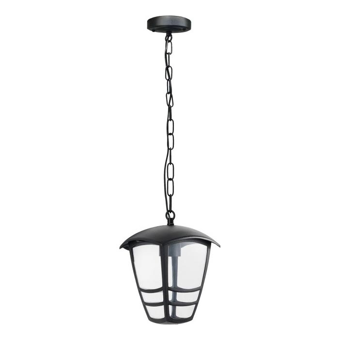Ulkokattokruunu ketjulla TEVIO 1xE27/60W/230V IP54 musta