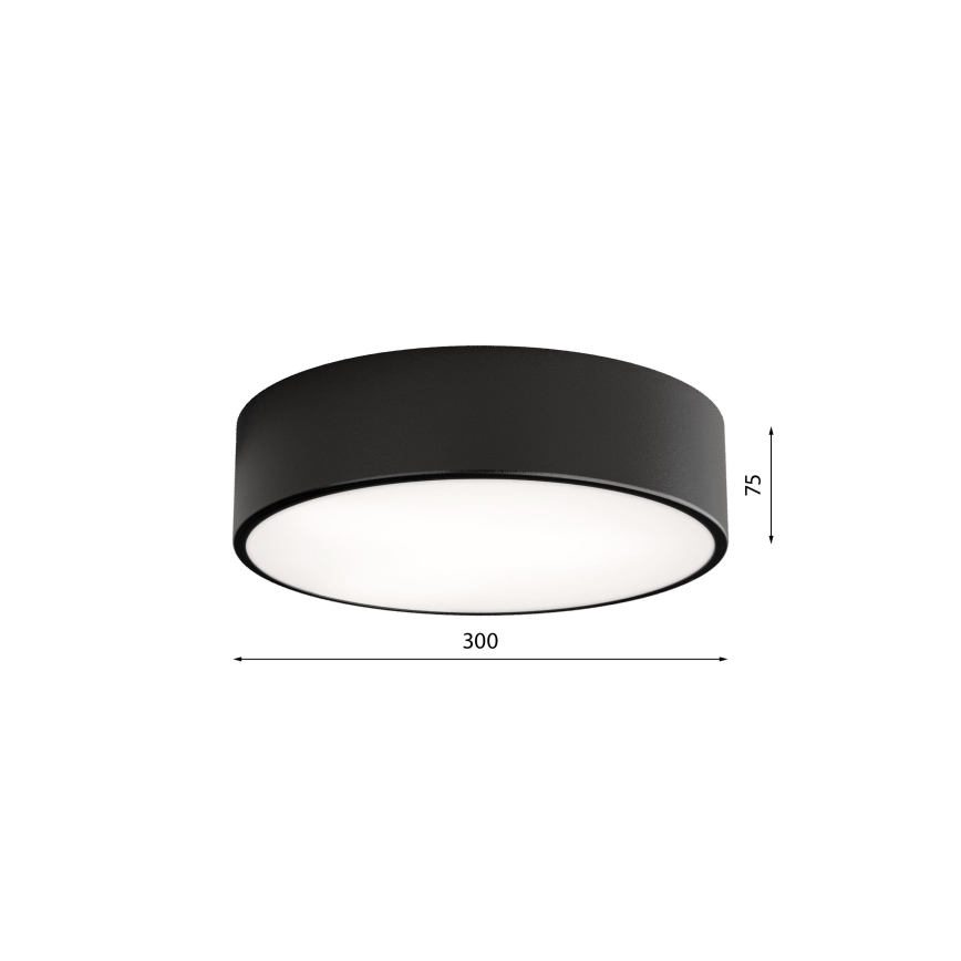 Ulkokattovalaisin anturilla CLEO 2xE27/24W/230V d. 30 cm musta IP54