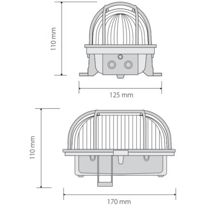 Ulkokattovalo OVAL 1xE27/60W/230V IP44