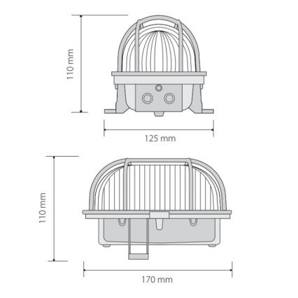 Ulkokattovalo OVAL 1xE27/60W/230V IP44 ruskea