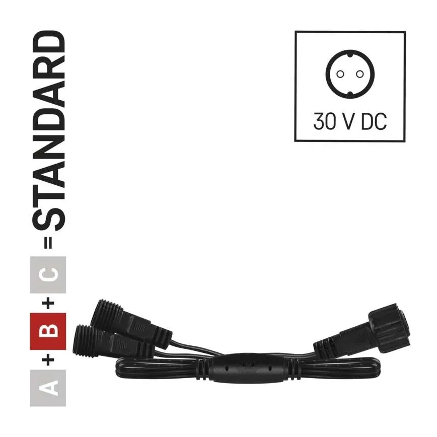 Ulkokäyttöön tarkoitettu haaroituskaapeli liitäntäketjuille 0,5 m IP44