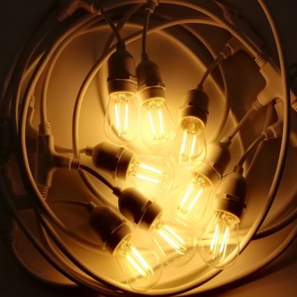 Ulkoketju 15xE27 / 0,5W / 230V 15 m IP44 valkoinen