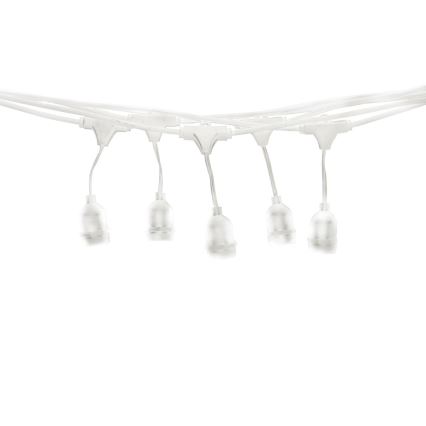 Ulkoketju 15xE27 / 0,5W / 230V 15 m IP44 valkoinen
