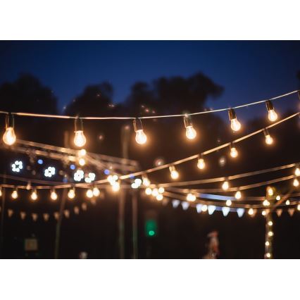 Ulkokäyttöön tarkoitettu koristevalosarja GIRLANDA 17 m 15xE27/15W/230V IP44