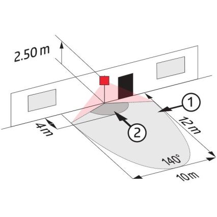 Ulkoliikennanturi LC-CLICK 140° IP44 musta
