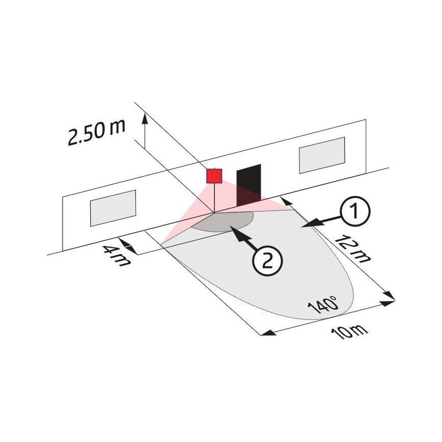 Ulkoliikennanturi LC-CLICK 140° IP44 musta